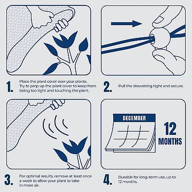 Mekkapro Plant Covers For Winter, Tree Covers Freeze Protection With Drawstring, Up To -6 Celsius