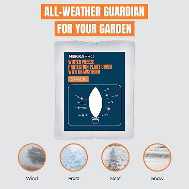 Mekkapro Plant Covers For Winter, Tree Covers Freeze Protection With Drawstring, Up To -6 Celsius