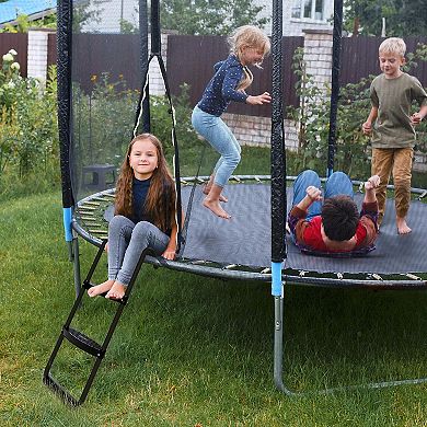F.c Design Simple Deluxe Trampoline Ladder With Wide Skid-proof Steps, Universal Hook