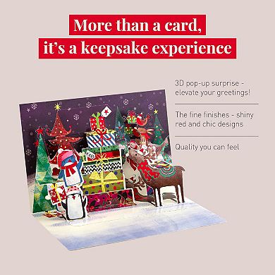 Rileys And Co. Pop-up Christmas Cards With Envelopes, 5-pack: 5 Designs, Season's Greetings