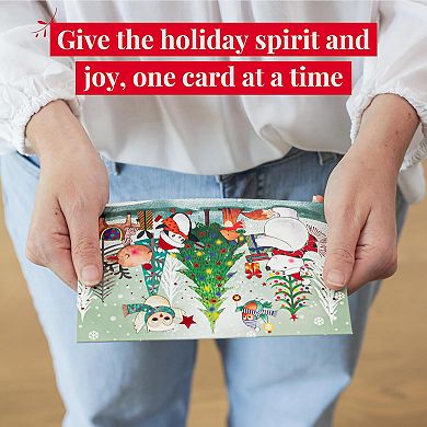 Rileys And Co. Pop-up Christmas Cards With Envelopes, 5-pack: 5 Designs, Season's Greetings