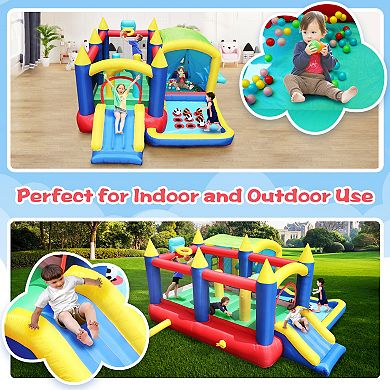 F.c Design 7 In 1 Inflatable Bounce House: With Ball Pit, Obstacles, & Toddler Jump Castle