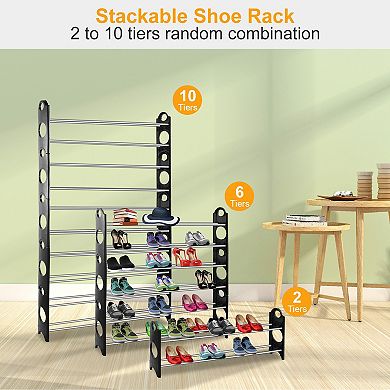 10-tier Stackable Shoe Rack Organizer
