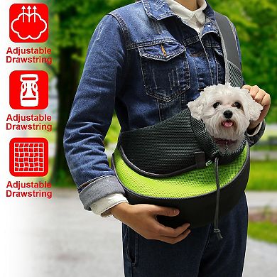 Hands-free Pet Carrier Adjustable Padded Strap Sling Tote Bag With Breathable Shoulder Bag