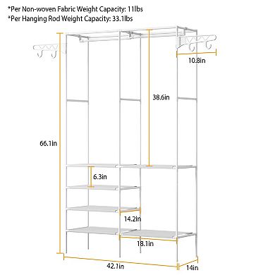 Multifunctional Clothes Wardrobe Organizer With Shelves For Shoes And Clothing