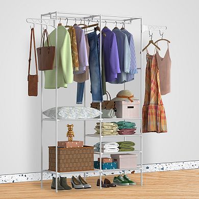 Multifunctional Clothes Wardrobe Organizer With Shelves For Shoes And Clothing