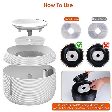 White, Pet Fountain Filter For 2.5l Automatic Fountain Set Of 6