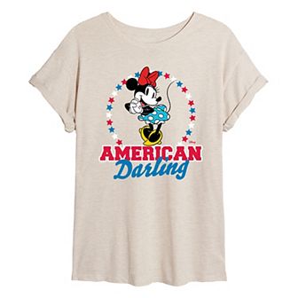 Disney's Minnie Mouse Juniors' American Darling Oversized Tee