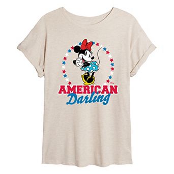Disney's Minnie Mouse Juniors' American Darling Oversized Tee