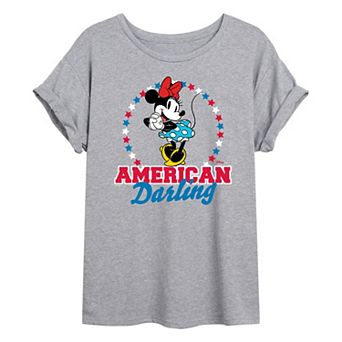 Disney's Minnie Mouse Juniors' American Darling Oversized Tee