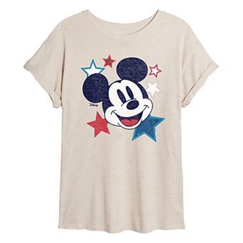 Disney's Mickey Mouse Juniors' Stars USA Oversized Tee