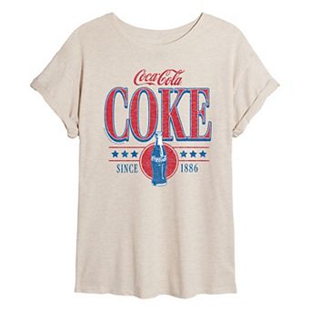 Juniors' Coca-Cola 90's Americana Oversized Tee