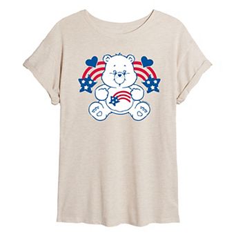 Juniors' Care Bears America Stars & Stripes Oversized Tee