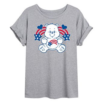 Juniors' Care Bears America Stars & Stripes Oversized Tee