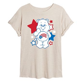 Juniors' Care Bears America Stars Oversized Tee