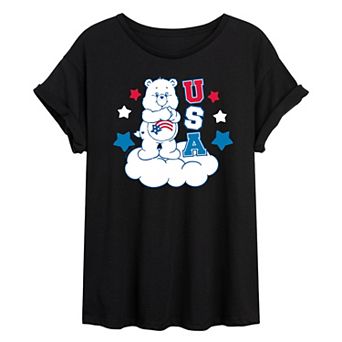 Juniors' Care Bears USA Oversized Tee