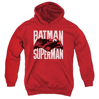 Batman V Superman Silhouette Fight Youth Pull Over Hoodie