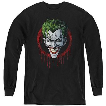 Batman Joker Drip Youth Long Sleeve Sweatshirt