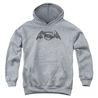 Batman V Superman Cityscape Logo Youth Pull Over Hoodie