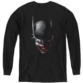 Batman Who Laughs Head Youth Long Sleeve Sweatshirt