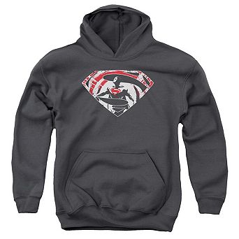 Batman V Superman Super Splatter Logo Youth Pull Over Hoodie