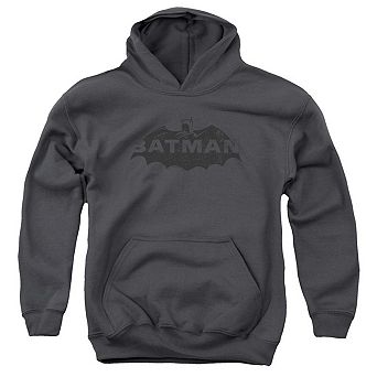 Batman Newsprint Logo Youth Pull Over Hoodie