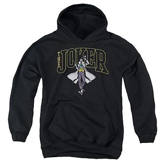 Batman Joker Varsity On Black Youth Pull Over Hoodie