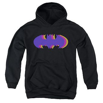 Batman Tri Colored Symbol Youth Pull Over Hoodie