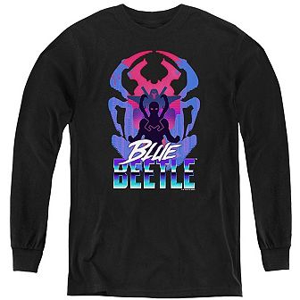 Blue Beetle Silhouette Youth Long Sleeve Sweatshirt
