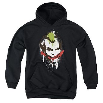 Batman Joker Big Face Youth Pull Over Hoodie