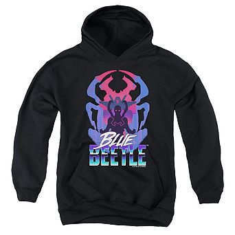 Blue Beetle Silhouette Youth Pull Over Hoodie