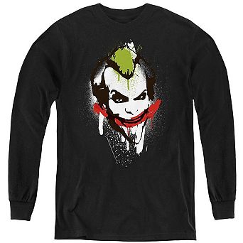 Batman Joker Big Face Youth Long Sleeve Sweatshirt