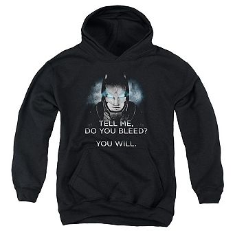 Batman V Superman Do You Bleed Youth Pull Over Hoodie