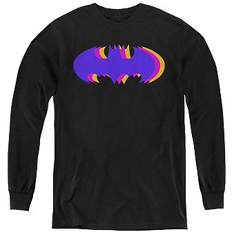 Batman Tri Colored Symbol Youth Long Sleeve Sweatshirt