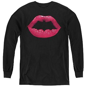 Batman Bat Kiss Youth Long Sleeve Sweatshirt