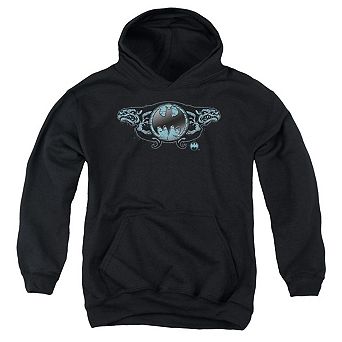 Batman Two Gargoyles Logo Youth Pull Over Hoodie