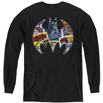 Batman Comic Bat Youth Long Sleeve Sweatshirt