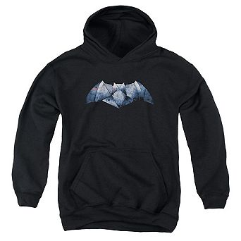 Batman V Superman Plated Bat Logo Youth Pull Over Hoodie