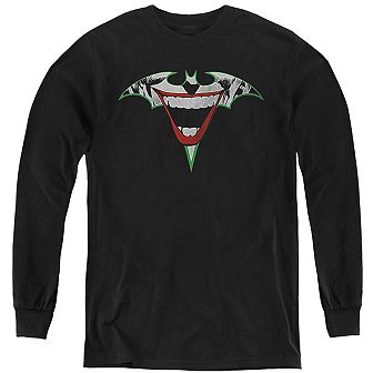 Batman Joker Bat Logo Youth Long Sleeve Sweatshirt