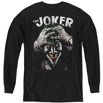 Batman Crazed Joker Youth Long Sleeve Sweatshirt