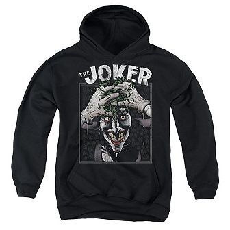 Batman Crazed Joker Youth Pull Over Hoodie