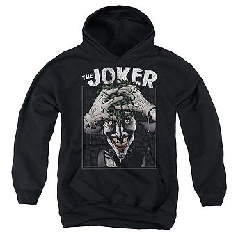 Batman Crazed Joker Youth Pull Over Hoodie