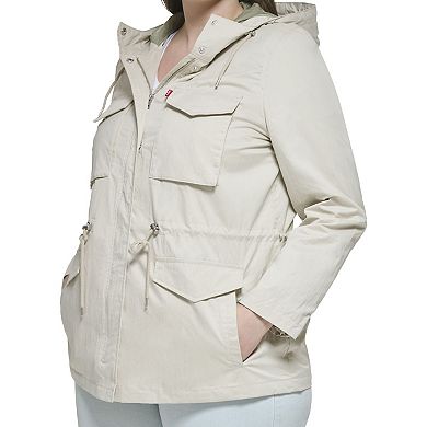 Plus Size Levi's Lightweight Hooded Anorak Military Jacket