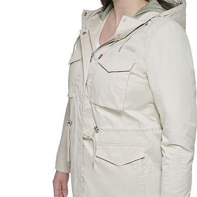 Plus Size Levi's Lightweight Hooded Anorak Military Jacket