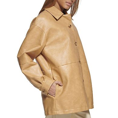 Women's Levi's Faux Leather Vintage Collared Shirt Jacket
