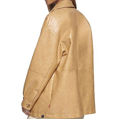 Women's Levi's Faux Leather Vintage Collared Shirt Jacket