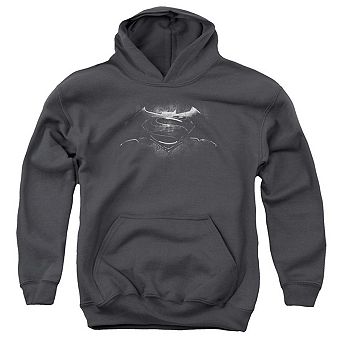 Batman V Superman Bw Logo Youth Pull Over Hoodie