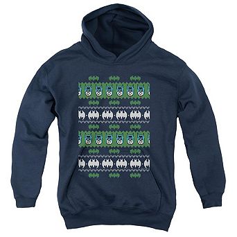 Batman Christmas Sweater Youth Pull Over Hoodie