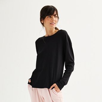 Women's Sonoma Goods For Life® Drop-Shoulder Long Sleeve Sleep Tee