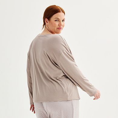 Plus Size Sonoma Goods For Life® Long Sleeve Sleep Top